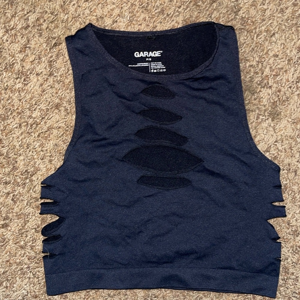 GARAGE Distressed Crop Top